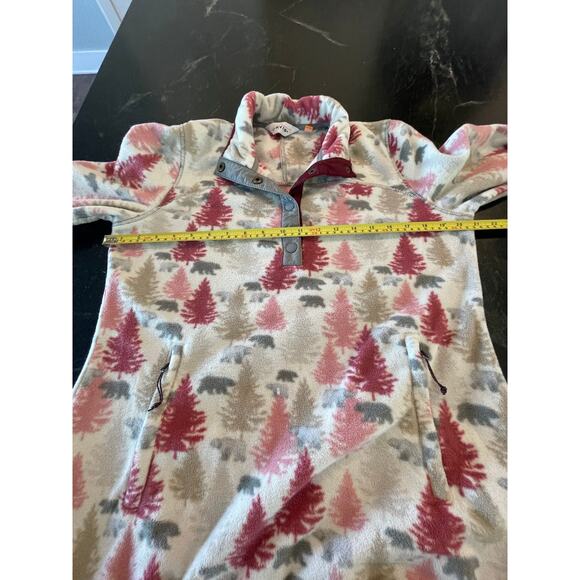 Orvis women's fleece pullover , trees and bears, pink.  size Med. - Picture 11 of 11